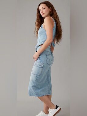 American Eagle midi cargo skirt